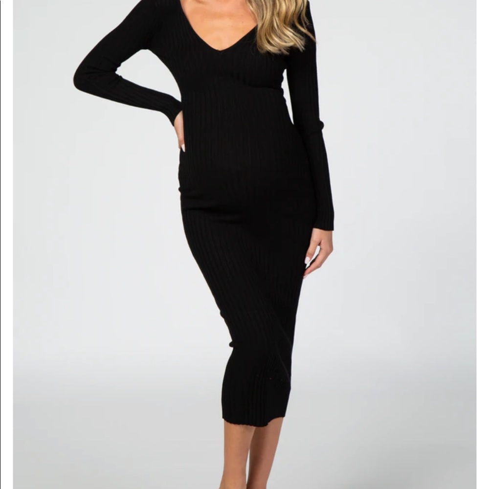 PinkBlush Maternity V Neck Maxi Dress